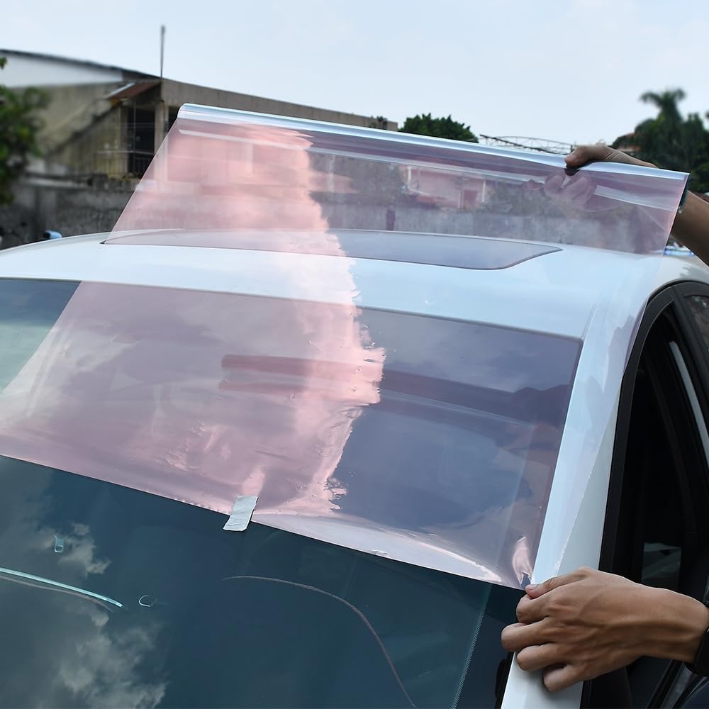 XhuangTech Film teinté pour fenêtre de voiture - 75 % VLT caméléon bleu rose - 99 % anti UV - Rejet de la chaleur - Film solaire teinté pour pare-brise/fenêtre latérale (0,75 x 3 m)