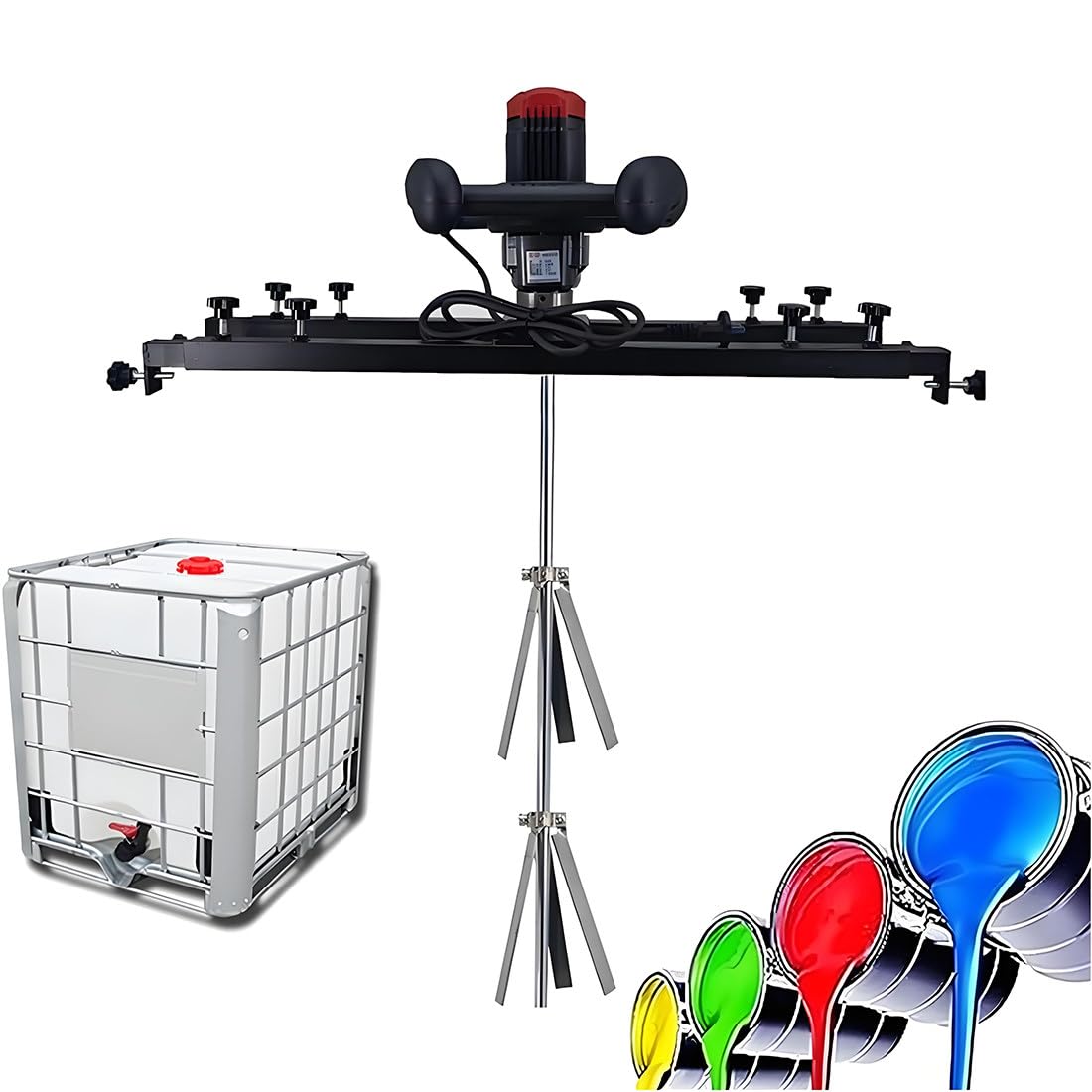 YNBSHGAA Electric Agitator 3280W IBC Ton Drum Mixer Machine Folding Propeller with Support Hanger for Paint Coating Viscous Liquid Ink Dissolver,A