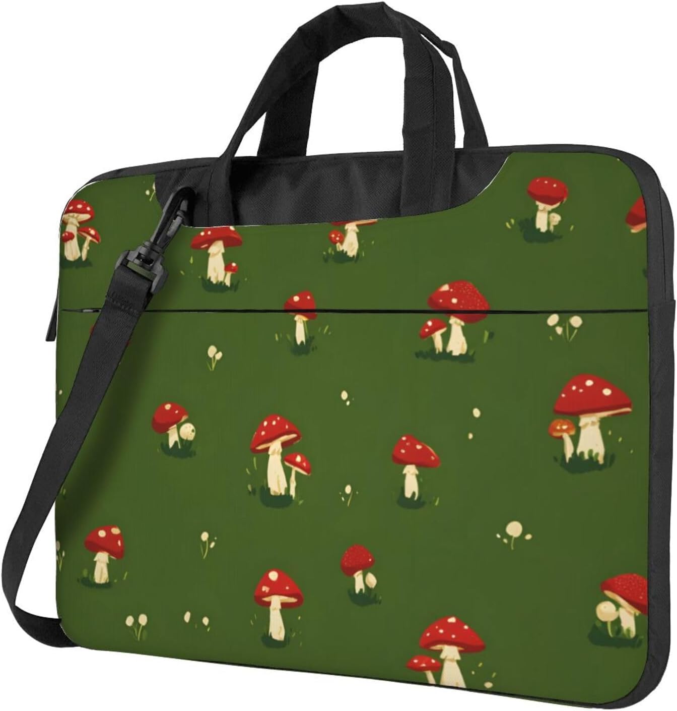 (Cute little mushrooms) Slim Laptop Bag with Strap Portable Laptop Sleeve Tote Case for Travel Business Men Women
