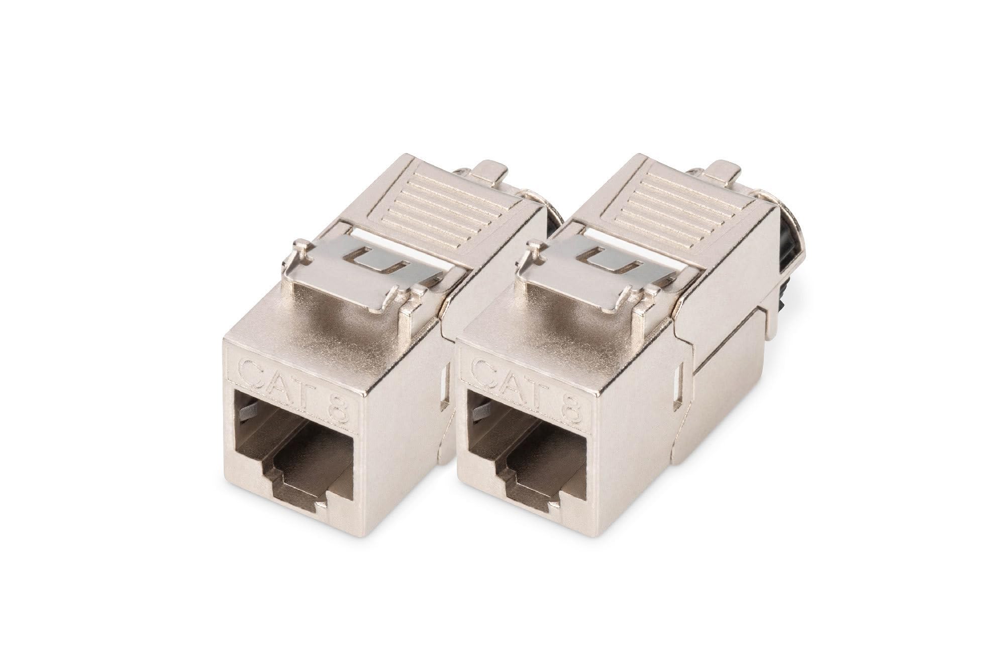 DIGITUS DN-93816 – Keystone-Modul Cat 8.1 – 2 Stück – RJ45 Netzwerkdose Cat8 Geschirmt – 2000 MHz – 25GBase-T & 40GBase-T – 25 Gbit/s & 40 Gbit/s – AWG 26/7 bis AWG 22/1 – Montage Werkzeugfrei | Werkzeugfrei – LSA – 4PPoE – AWG 26-22 – RJ45 Buchse – 40 Gb