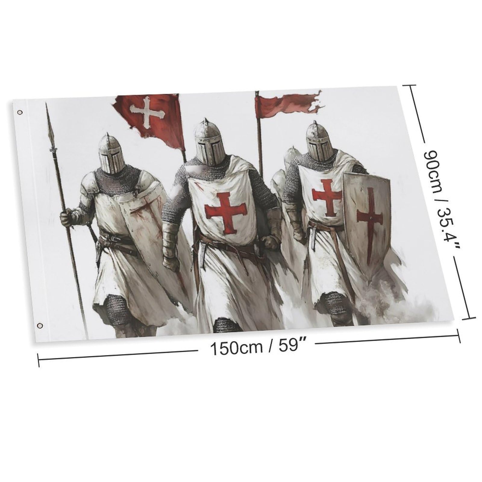 Knights Templar Multifunctional Garden Flag Printed Welcome House Flags Memorial Day Banners for Yard Outdoor - Image 2