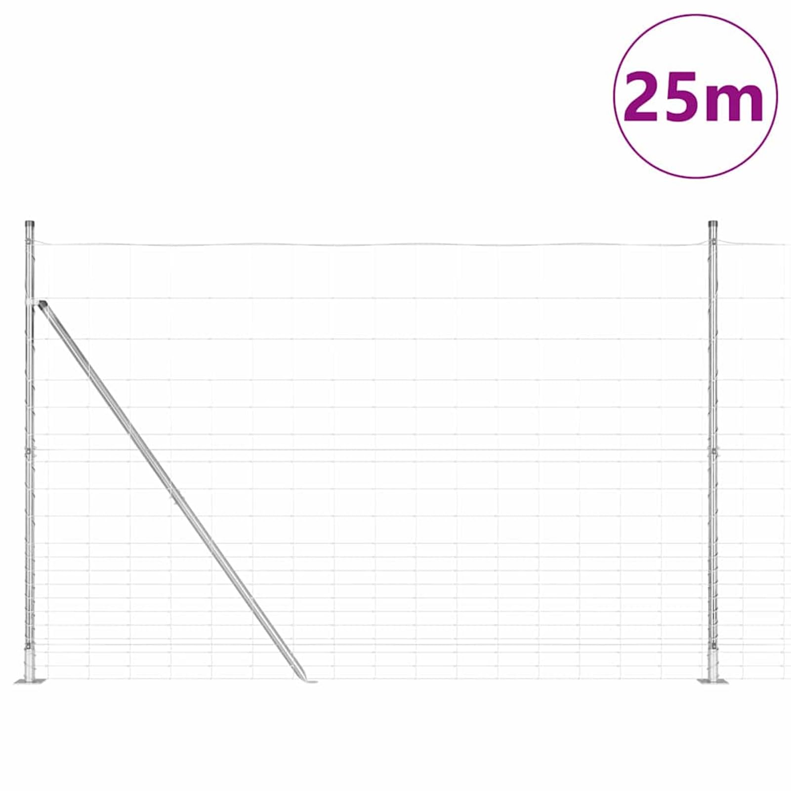 Gecheer Poste de Cerca Exterior de Acero Galvanizado, Diseño Moderno, 2500 cm x 160 cm, Resistente a la Intemperie, para Jardines y Terrazas