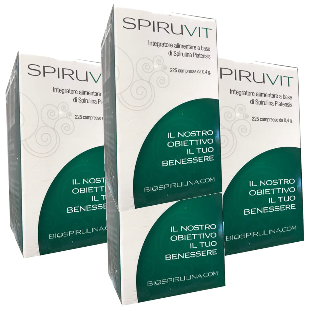 Biospirulina SPIRUVIT Spirulina 225 compresse | 4 confezioni