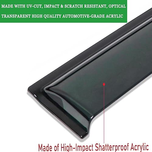 Miniatura 6 de 94623 Deflectores de ventana lateral protectores de lluvia para Dodge Ram 1500 2002-2008, Ram 2500 y 3500 2003-2009 con cabina cuádruple, juego de 4