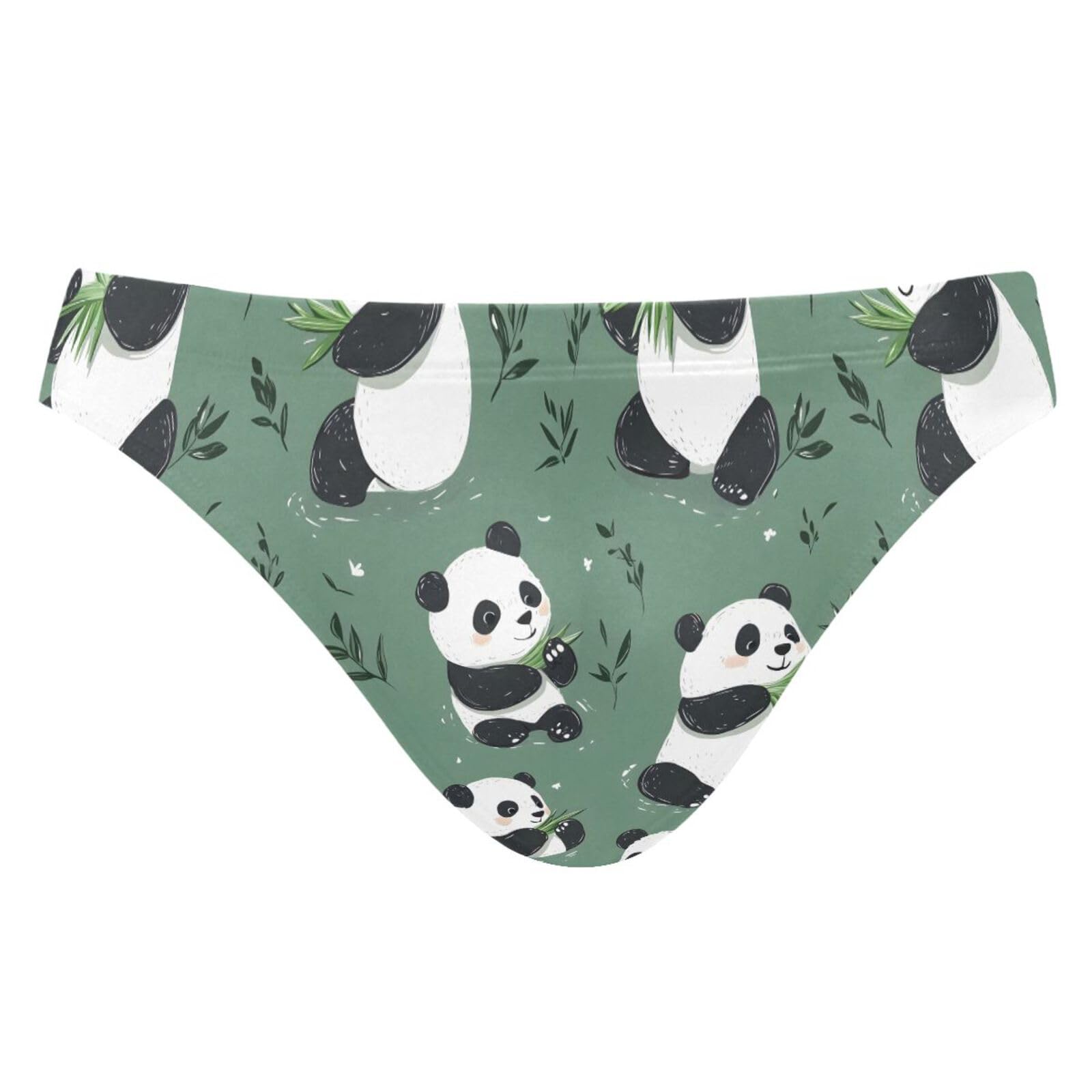 UMIRIKO Mens Cute Pandas Swim Briefs Bikini Swimwear Bathing Suit XL 202b8848