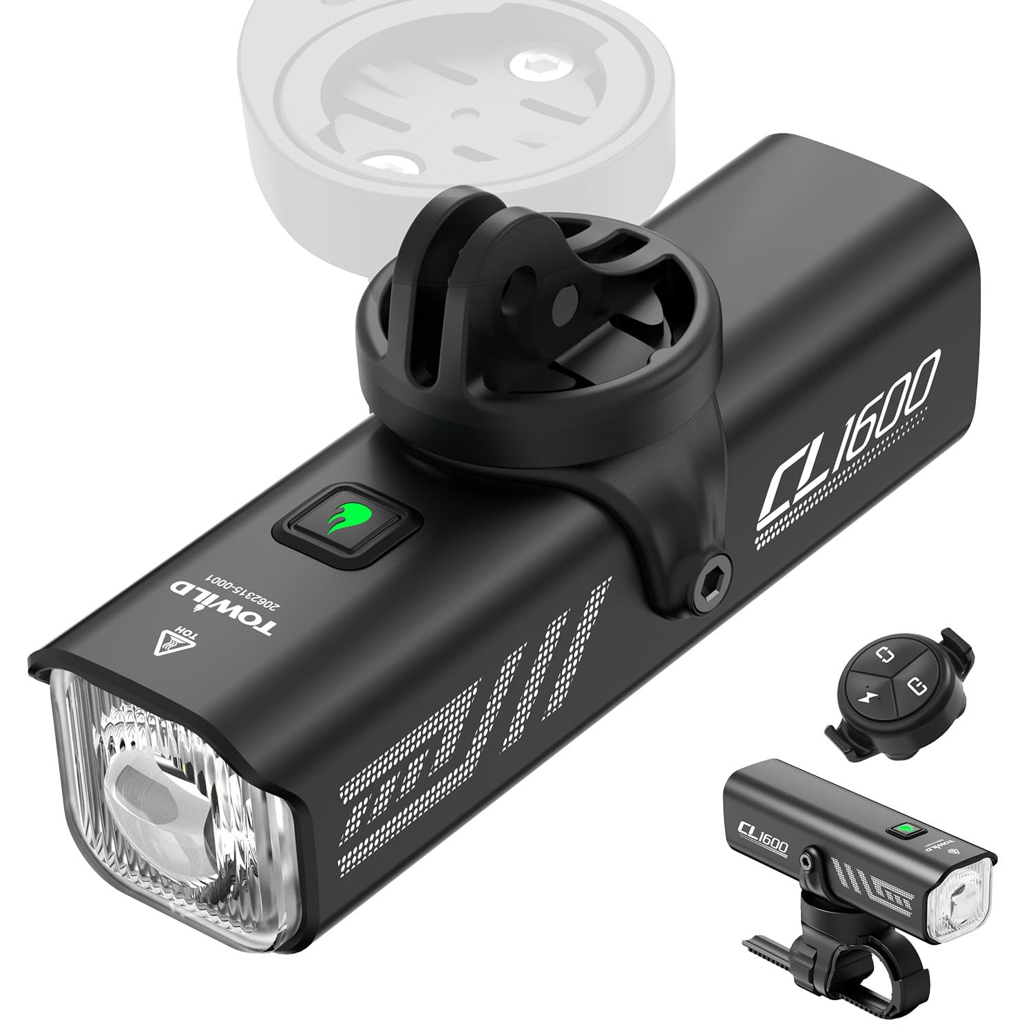 TOWILD Bike Lights for Night Riding,Compatible with Garmin/GoPro Mount,600 Lumen Bike Headlight,2000mAh Rechargeable Battery,Waterproof Bike Front Light for Commuter Cyclists-Fits All Bikes