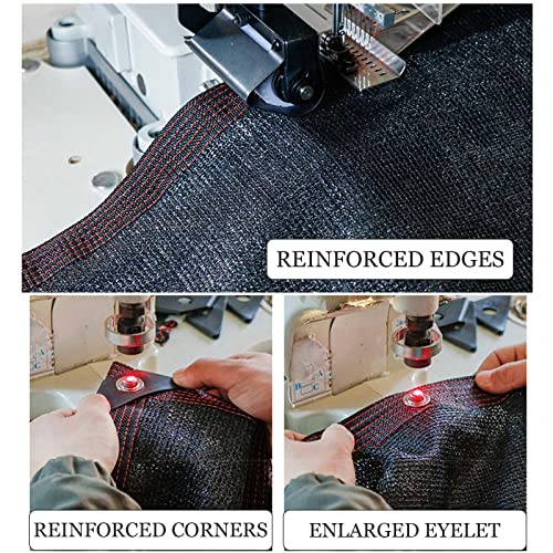 Toile d'ombrage 3 x 4 m noire avec 5 oeillets pour serre - 3