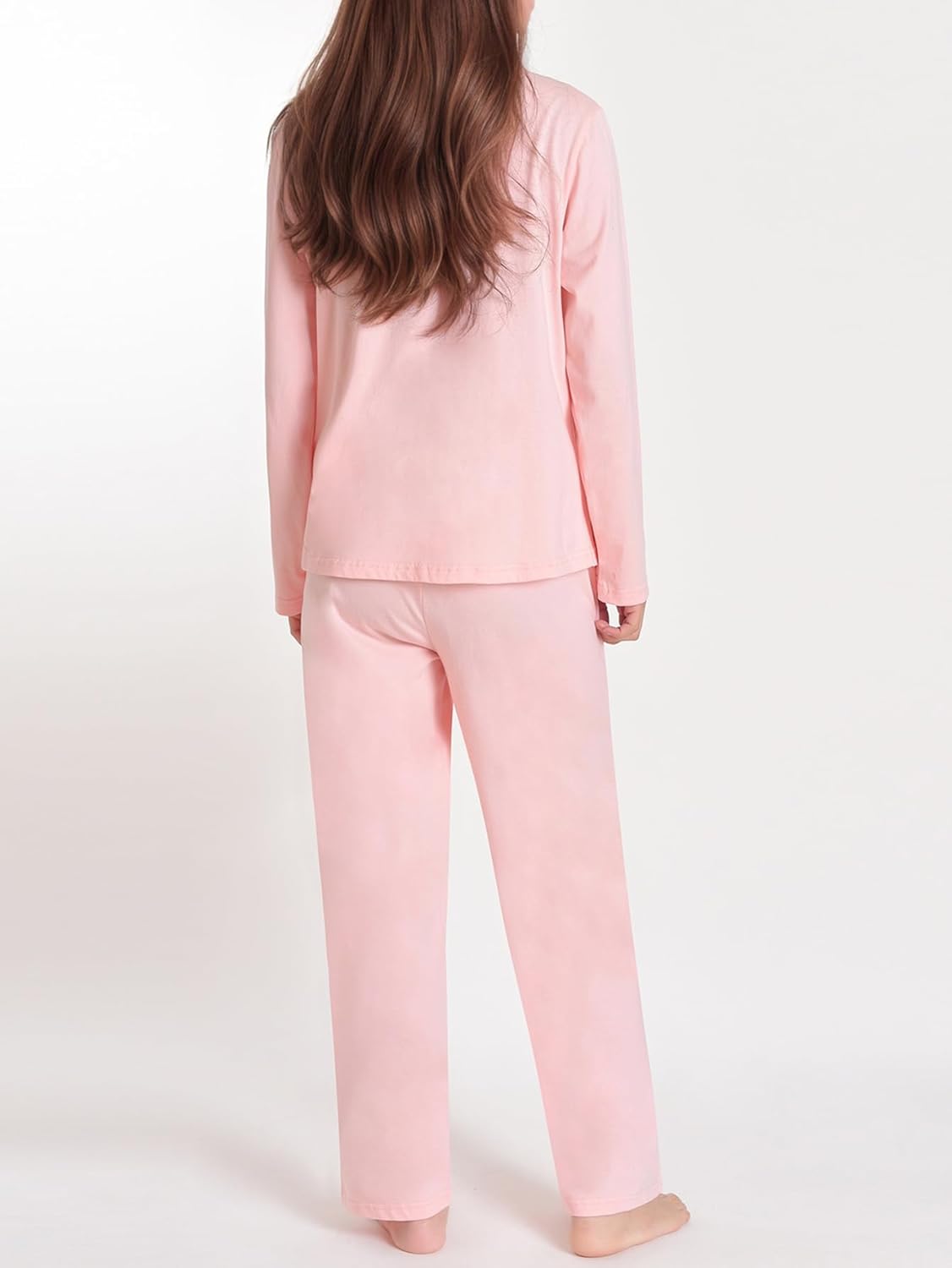 Latuza Women's Petite Cotton Pajamas Set Petite Size Square Neck Top Pants Pjs - Image 2