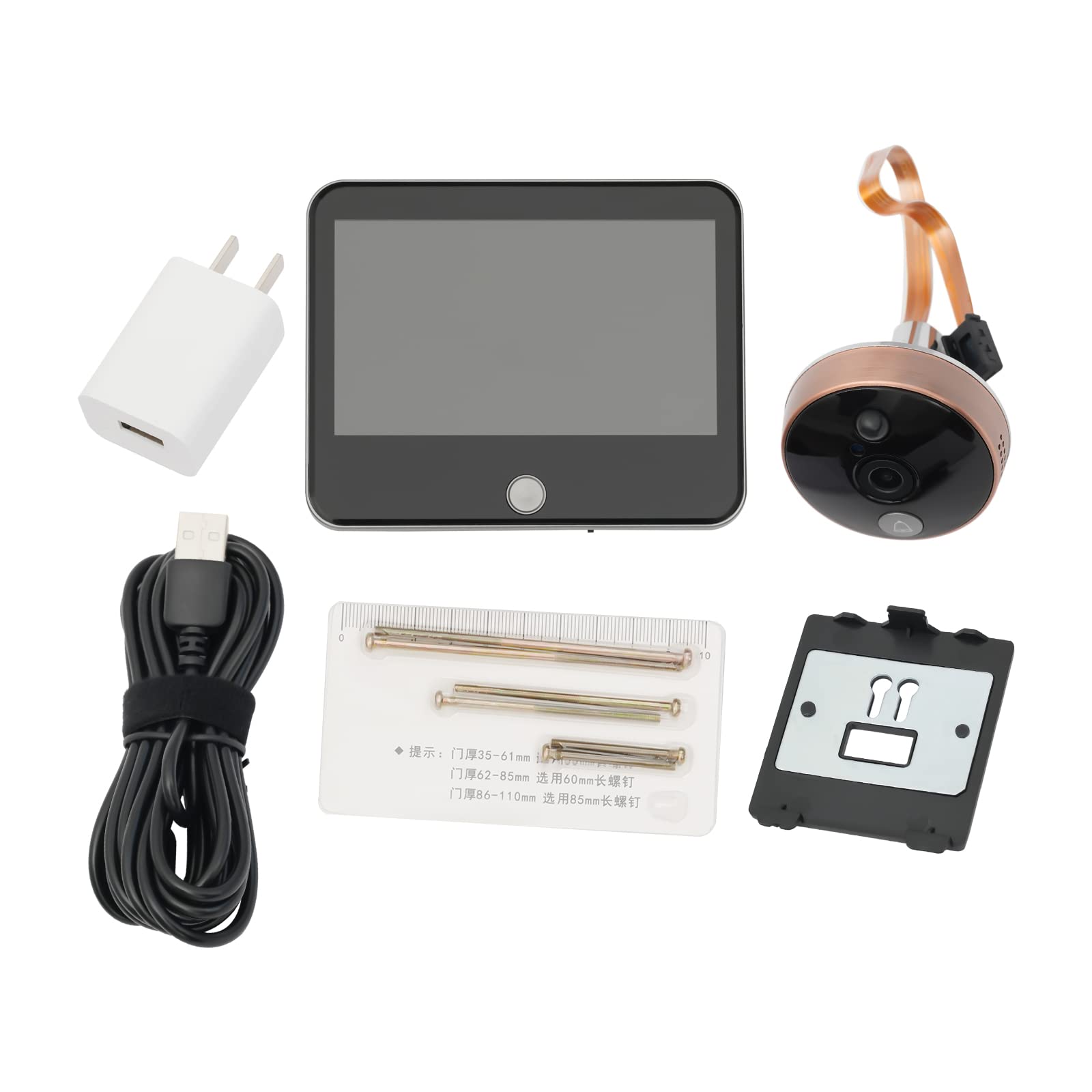 Timbre inalámbrico con cámara de timbre conectado, videoportero inalámbrico exterior, timbre inalámbrico exterior impermeable con cámara ángulo de visión amplio de 140°, adecuado para familias,