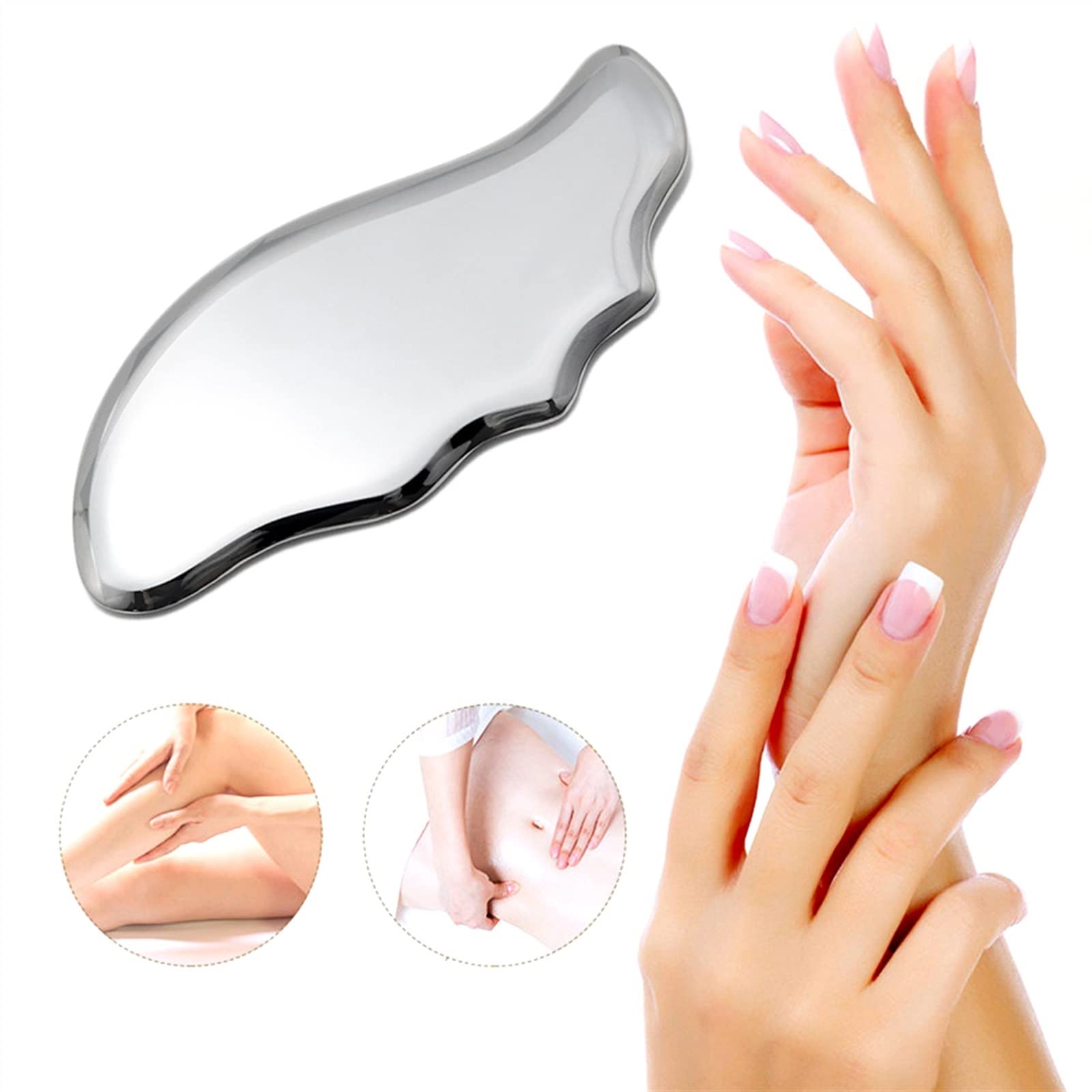 Masaje de Acero Inoxidable Gua Sha Guasha, Terapia de Tejido Suave Utilizada for Espalda, piernas, Brazos, Cuello, Hombro, Gimnasio en casa, 1 Uds.