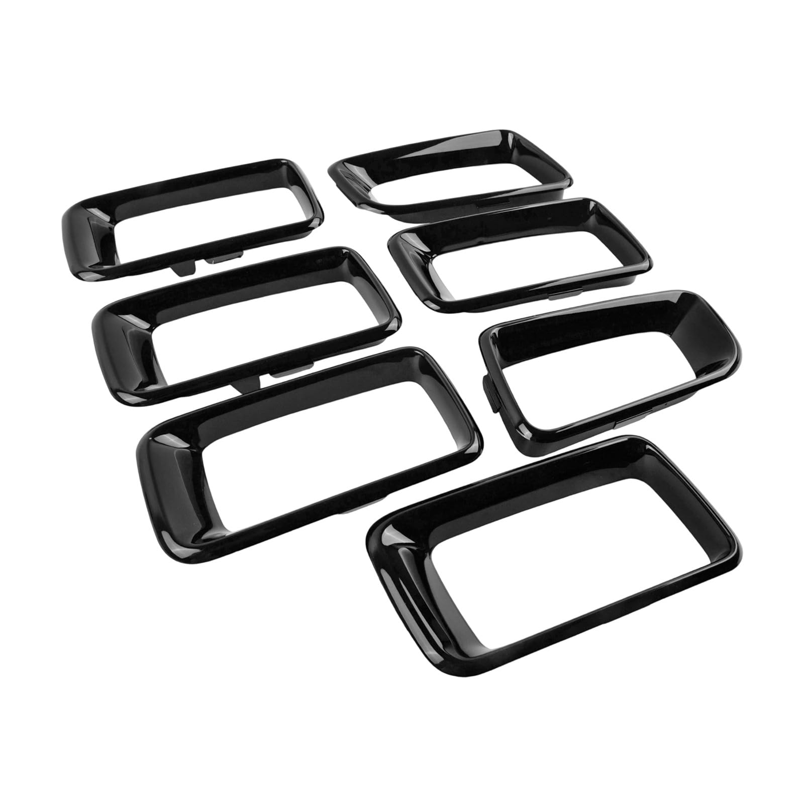 Frontstoßstangengitter Zierleisteneinsatz Schwarz für Compass 2011-2016 68109865AA ABS Material für Ersatz 7 Stück