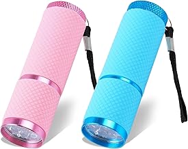 QTMMC 2 Pack Small Torch Mini Torches LED Super Bright with 9 LEDs,Kids Torch with Lanyard Glow in Dark Pocket Torch for Adult Camping Hiking Outdoors Gift, Without Batteries (Random Color)