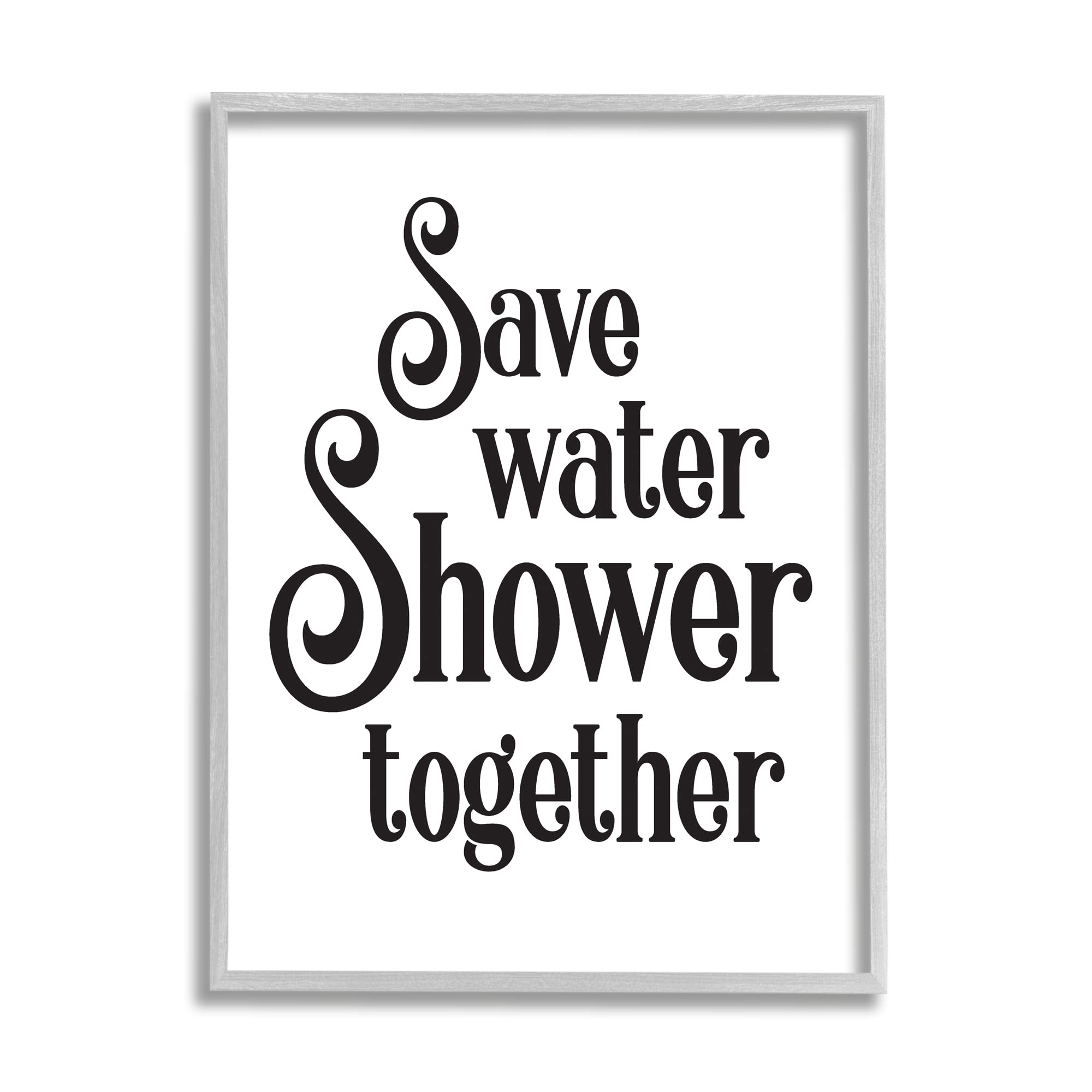 Stupell Industries Shower Together Humorous Bathroom Typography Casual Sign, Design by Lettered and Lined