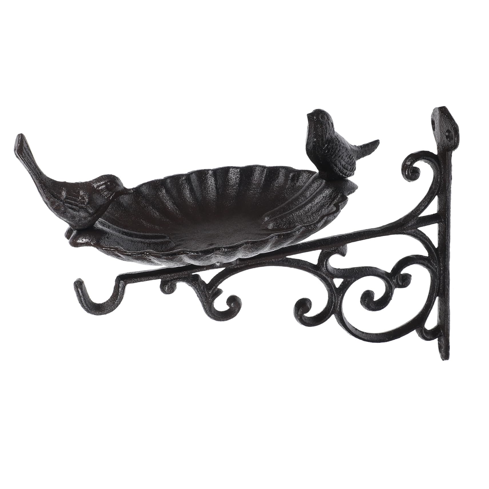 Comedero Para Pájaros De Hierro Diseño Decorativo y Cuenco Montaje Pared Accesorio De Jardín Para Alimentación y Bebedero De Aves Resistente