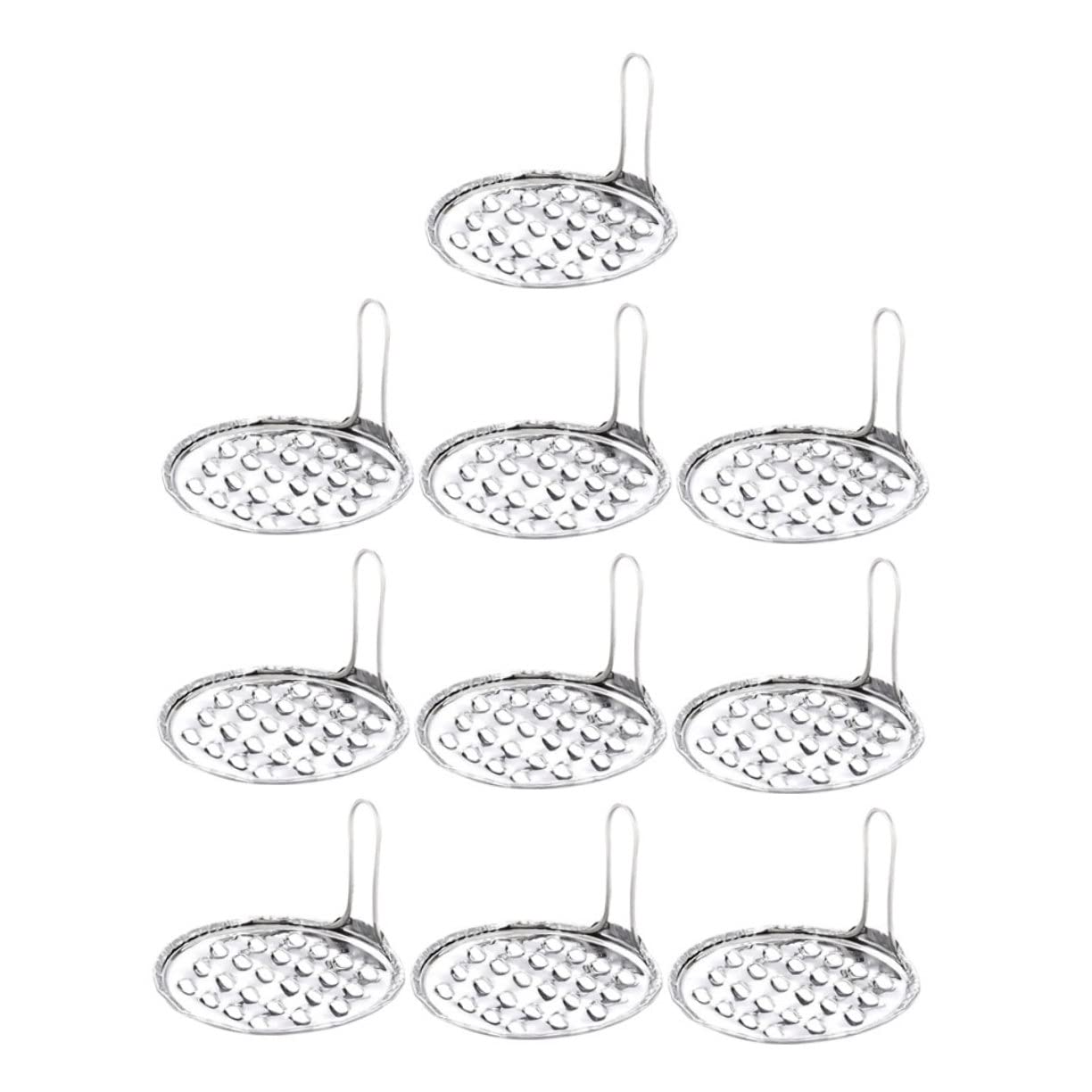 KICHOUSE Practical Kitchen Gadgets 10 Pcs Jelly Scrapers Sturdy Stainless Steel Versatile for Bean Jelly Cucumber Potato