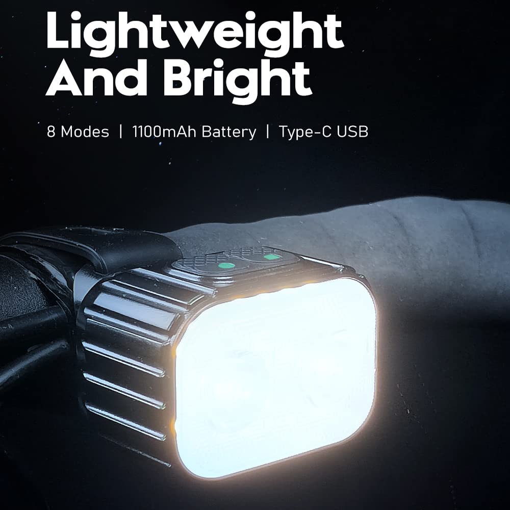 TIORU 1 Paio di Luci per Bici Q4 LED Bicicletta Anteriore Posteriore Luce USB Carica Faro Ciclismo Fanale Posteriore Bicicletta Lanterna Accessori per Biciclette Lampade