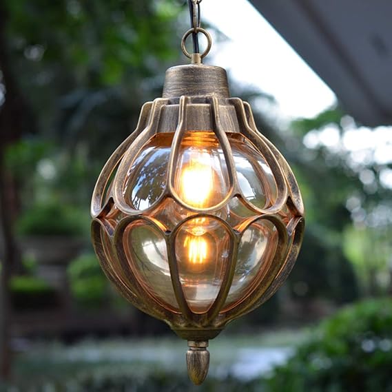 Injuicy Outdoor Hanging Lantern, Rustic Waterproof Pendant Lighting