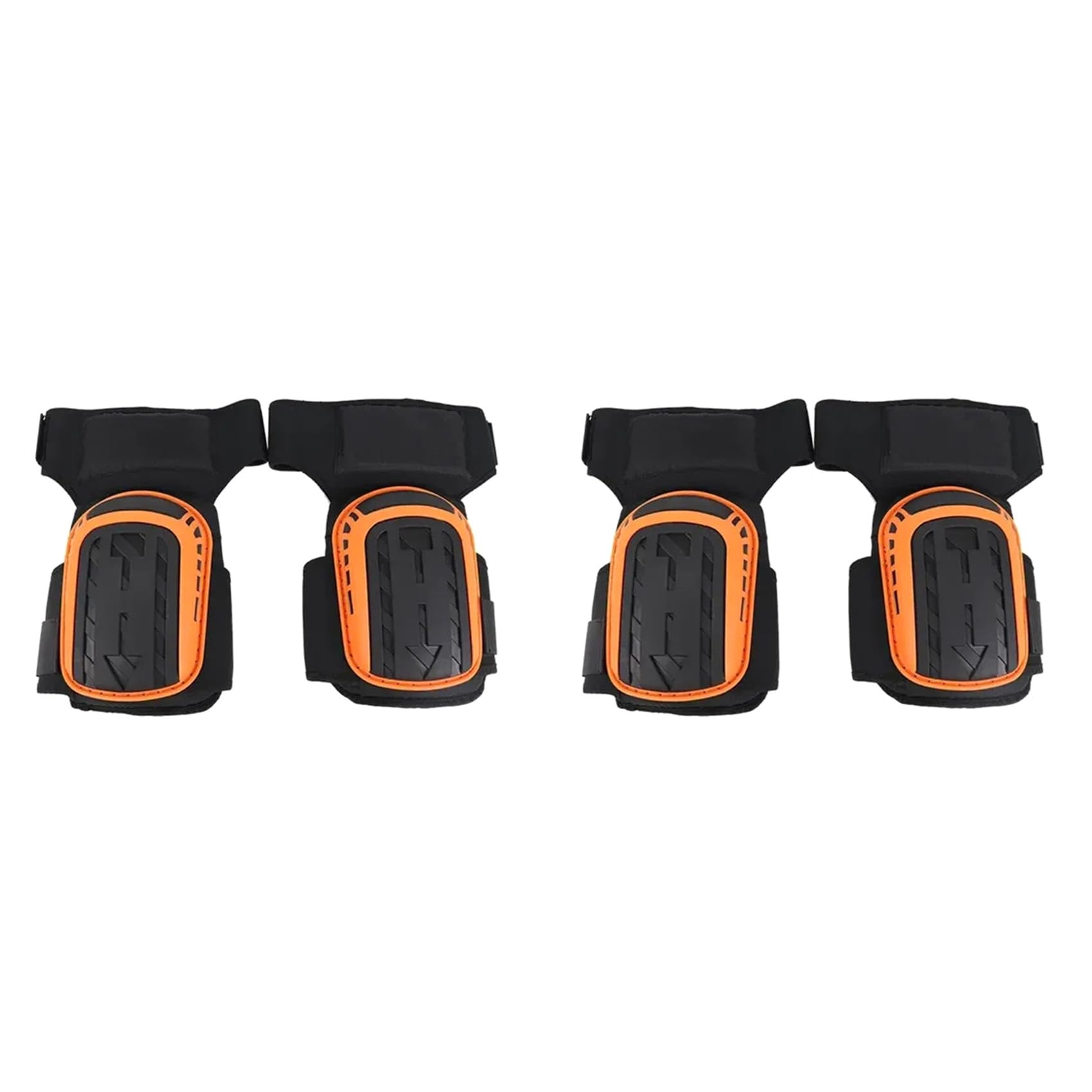 Hwireuigt Orange 4Pcs Knee Pad For Work-Heavy Duty Support Kneepads With Anti-Slip Straps For Construction Flooring Gardening