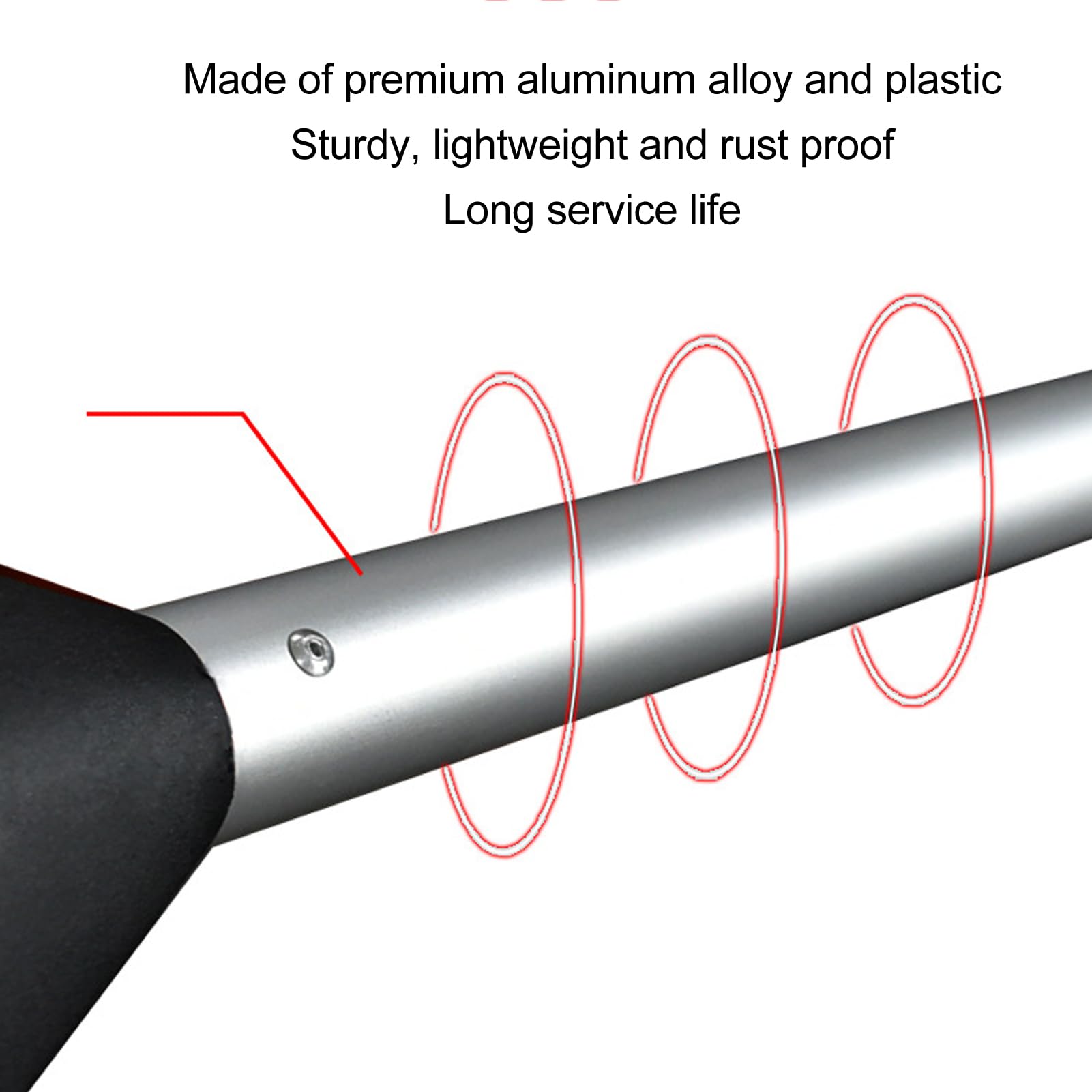 Wiosło do Kajaka Jednoczęściowe Wiosło do Pontonu ze Stopu Aluminium o Długości 122 Cm do łódki Gumowej