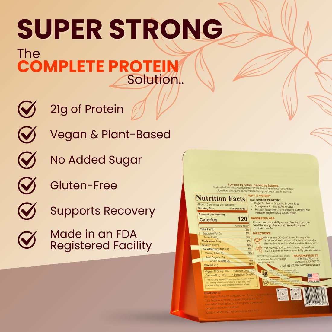 Super Strong Plant Protein Powder - Vanilla & Sweet Cardamom