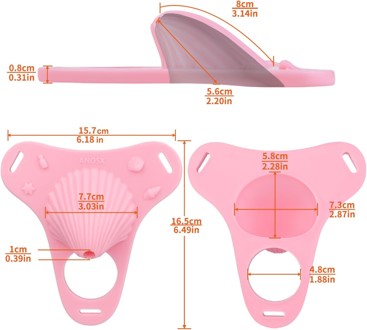 Wearable Male Chastity Device Cock Cage Penis Restraints Devices, Scallop Texture Silicone Chastity Penis Cage Cock Bondage Adult Sex Toy for Men (Pink Belt)