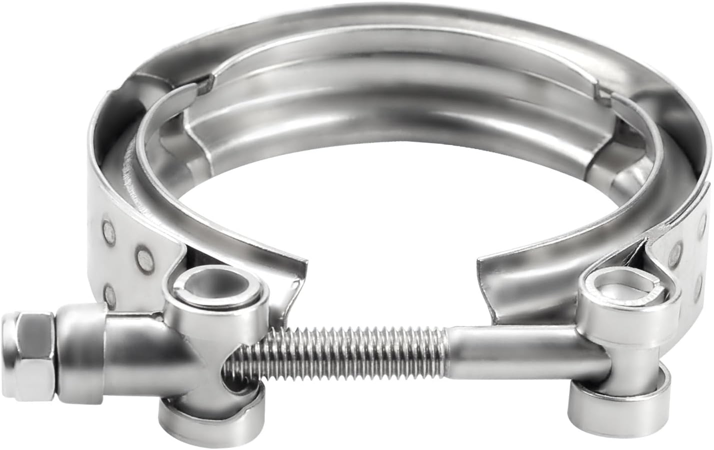2.5 V Band Clamp, 1PC Stainless Steel Exhaust Clamp for Flange Kit(No flanges)