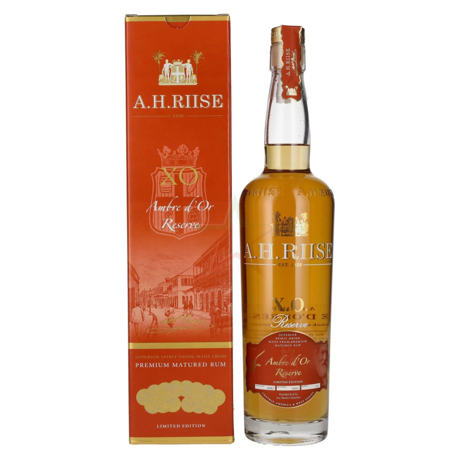 A.H. Riise X.O. Reserve Ambre d'Or Reserve Limited Edition 42,00% 0,70 lt.