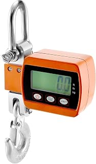 QWORK Heavy-Duty Digital Crane Scale - 2200lb/1000kg Capacity, Dual Unit Conversion, Accurate & Portable Industrial Hanging Scale for Farming, Hunting, Warehouse Use, Cast Aluminum, Orange