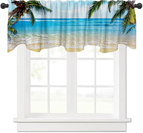 DOTOOMA 137,7 x 45,7 cm blaues Meer Meer Meer Fensterbehandlung Volant Kokosnuss