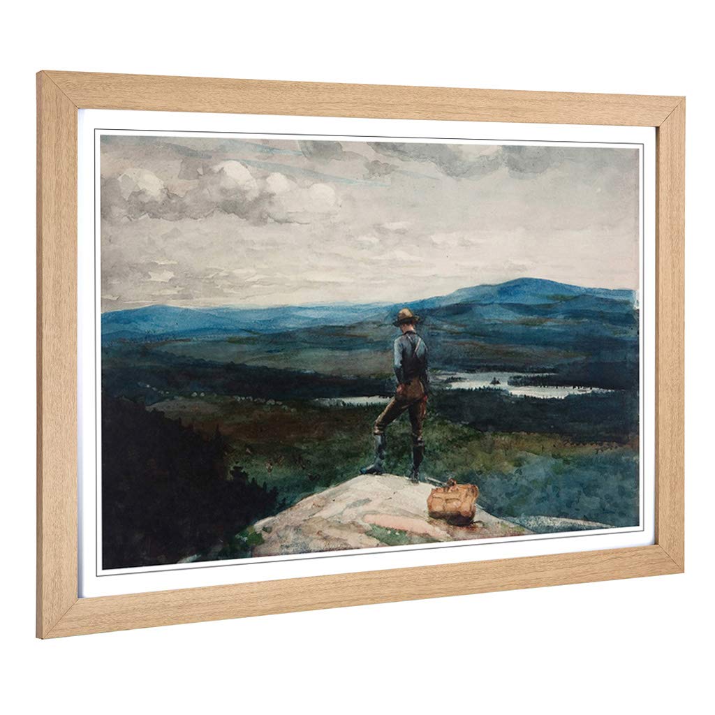 Big Box Art Framed Print of Winslow Homer The Ranger Adirondacks Design | Wall Art Picture | Home Decor for Kitchen, Living Room, Bedroom, Hallway, Oak, A2 / 24.5x18 Inch / 62x45cm