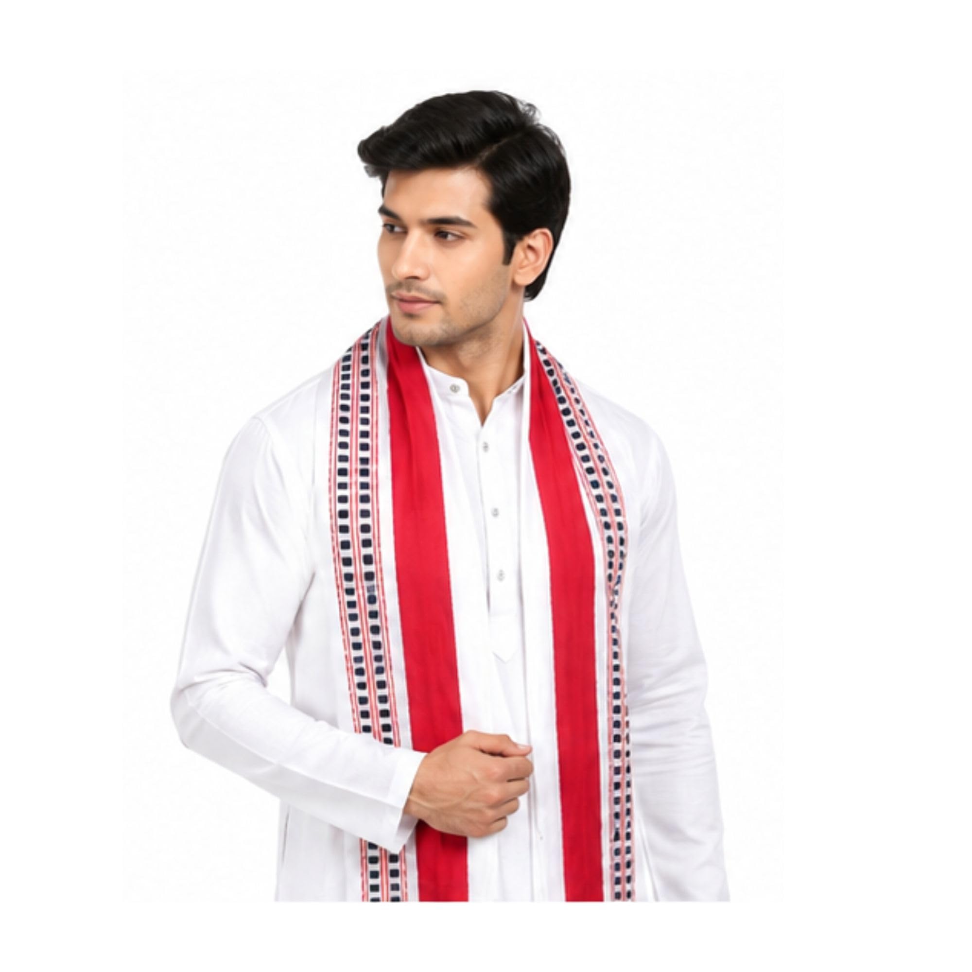 RiddhiInfotech Cotton Assamese Gamusa | Modi Gamcha for Men | Traditional Cultural Scarf, Angavastram, Puja Gamcha, Cotton Stole & Festival Wear | Soft Lightweight-image-23