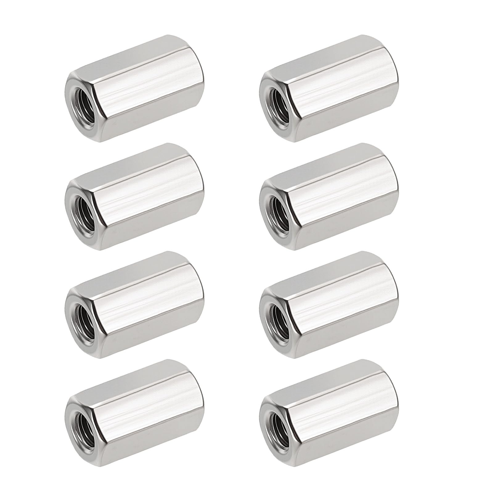 HiPicco Hex Coupling Nuts, M10 x 1.25-Pitch UNF 20mm/0.79" Length