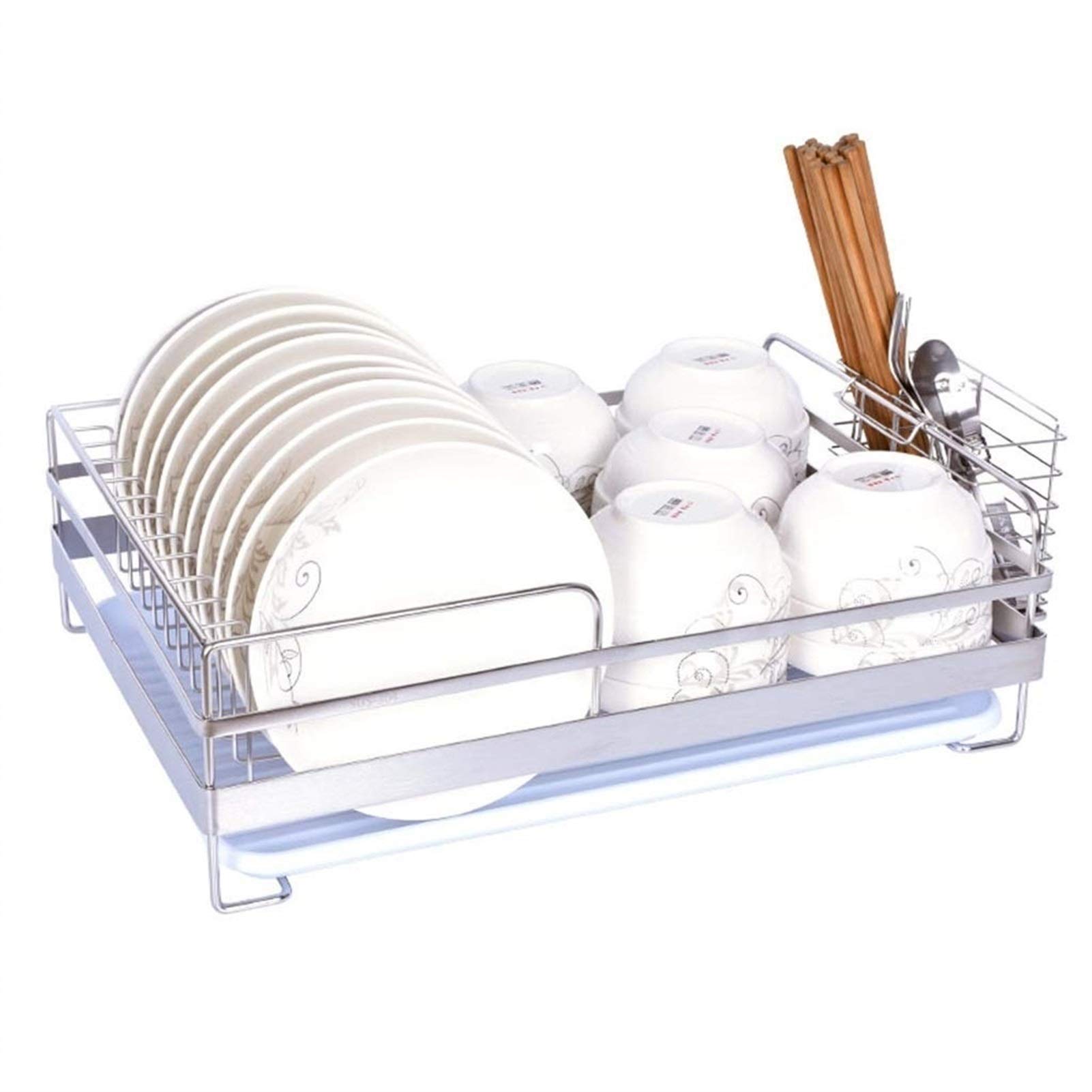 XYIANG Utensil Holders Single-Layer Dish Rack Drain Rack 304 Stainless Steel Kitchen Cool Dish Dish Rack Chopsticks Storage Disinfection Cabinet Drawer Household