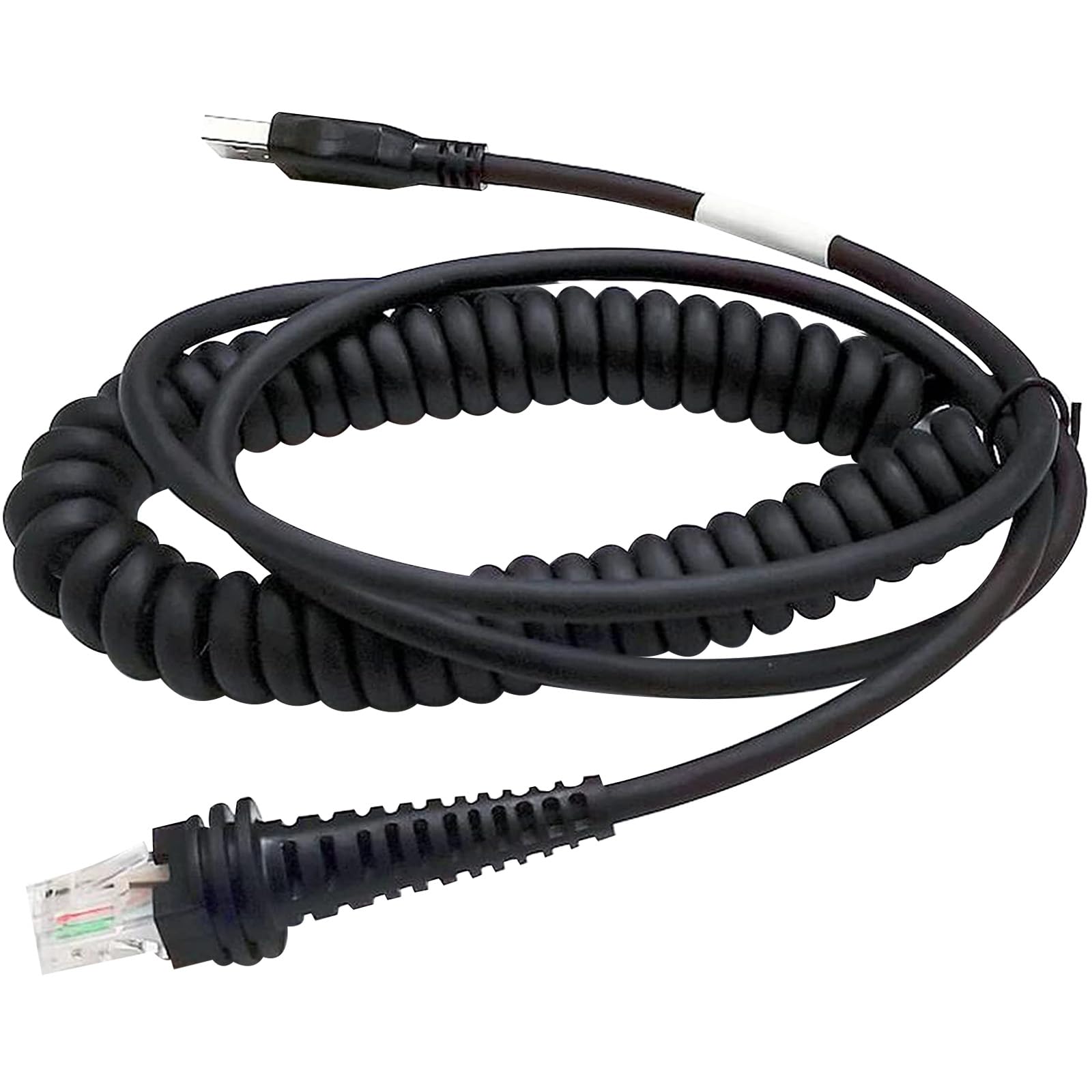 Barcode Scanner 𝐂𝐨𝐢𝐥𝐞𝐝 𝐔𝐒𝐁 𝐂𝐚𝐛𝐥𝐞 USB to RJ45 Cable CBL-500-300-S00 1900GHD 1900GSR 1902GSR 1300G 1450G Barcode Scanner USB Cables for Honeywell (3M / 10FT Coiled USB Port)