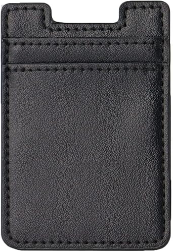 Miniatura 7 de Paquete de 2 carteras para teléfono, tarjetero de cuero adhesivo para tarjetas de crédito, bolsillo para la parte posterior de la funda del