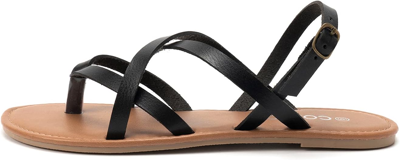 Colgo Women's Summer Strappy Flat Sandals, Adjustable Casual Fisherman Sandal with Open Toe Slingback Gladiator Sandals - Image 3