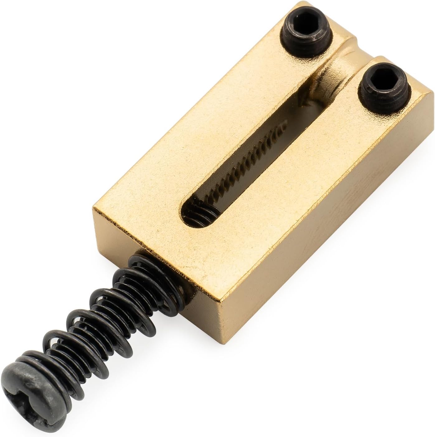 Musiclily Ultra 10.5mm Modern Brass Bridge Saddles for Strat/Tele Style Electric Guitar, Gold (Set of 6)
