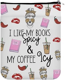 MAOFAED Smut Book Lover Gift Coffee Lover Gift I Like My Books Spicy and My Coffee ICY Book Sleeve Smut Reader Gift