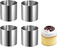 Vista 1 de Cabilock Molde de anillos para tartas de 2.36 pulgadas, molde de acero inoxidable para mousse de postre, molde redondo reutilizable para hornear