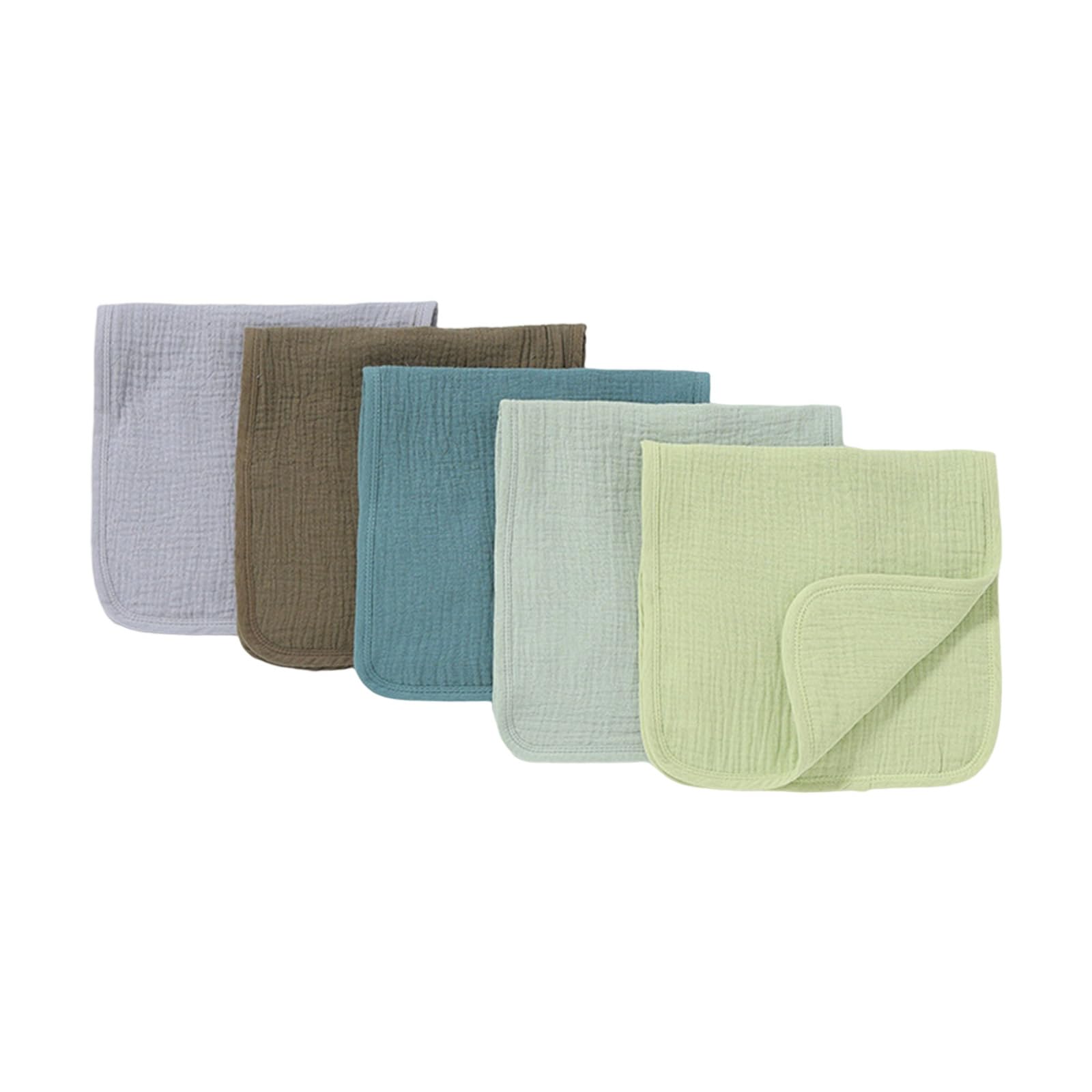 Bavoirs en coton bio absorbants - Lot de 5 protections lavables