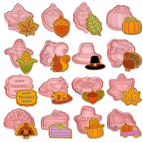 Keksausstecher Herbst 16 Stück, Ausstechformen Herbst, Ausstecher Kürbis,...
