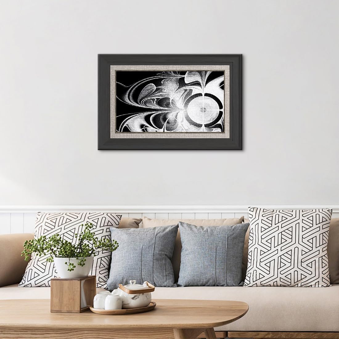 作る 生地 デザイン 柄 アートパネル モノクロ 幾何柄 トライバル アート 白黒 おしゃれ モダン 壁掛け 絵 インテリア 人気