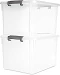 Citylife 8 Boîtes 5L Bacs de rangement en plastique avec lids d'étirage Boîte de rangement claire avec poignée Conteneurs de rangement empilables pour l'organisation de jouets, artisanat, outils