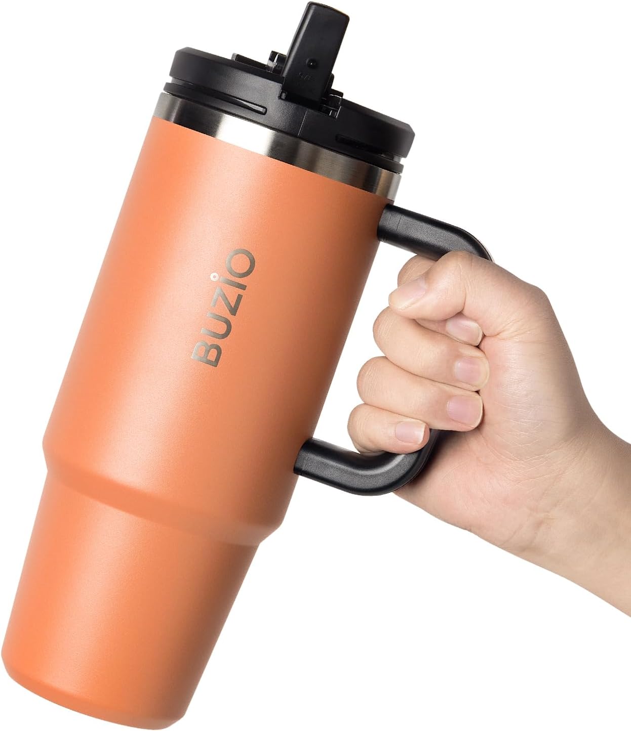 30 Oz Tumbler with Handle Flip Straw Stainless Steel 30