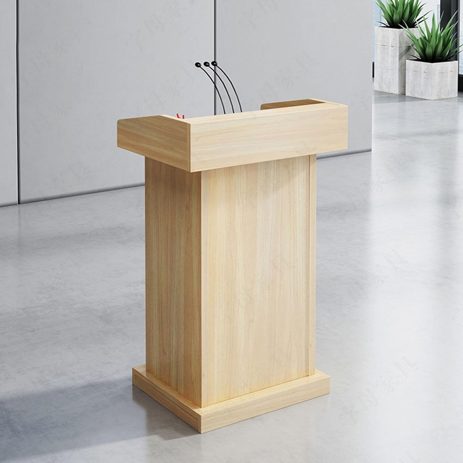 Eco-Friendly Podium Stand Lectern - High-Density Board for School Church & Office - Spacious Desktop & Stable Pulpit Design for Enhanced Presentation Experience