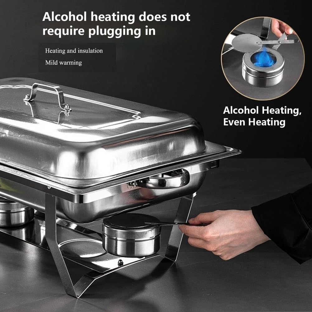AIZYR Chafing Dishes for Buffet, Chafing Dish Buffet Warmers Sets Food Warmers with Fuel Holders for Parties, Wedding, Banquets,Single Grid
