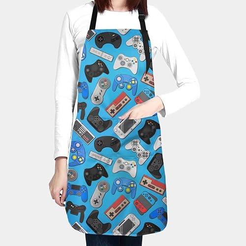 Miniatura 2 de Joystick Juego Fondo Delantal Impermeable Delantal Cocina Delantal de Cocina Delantal Unisex Ajustable