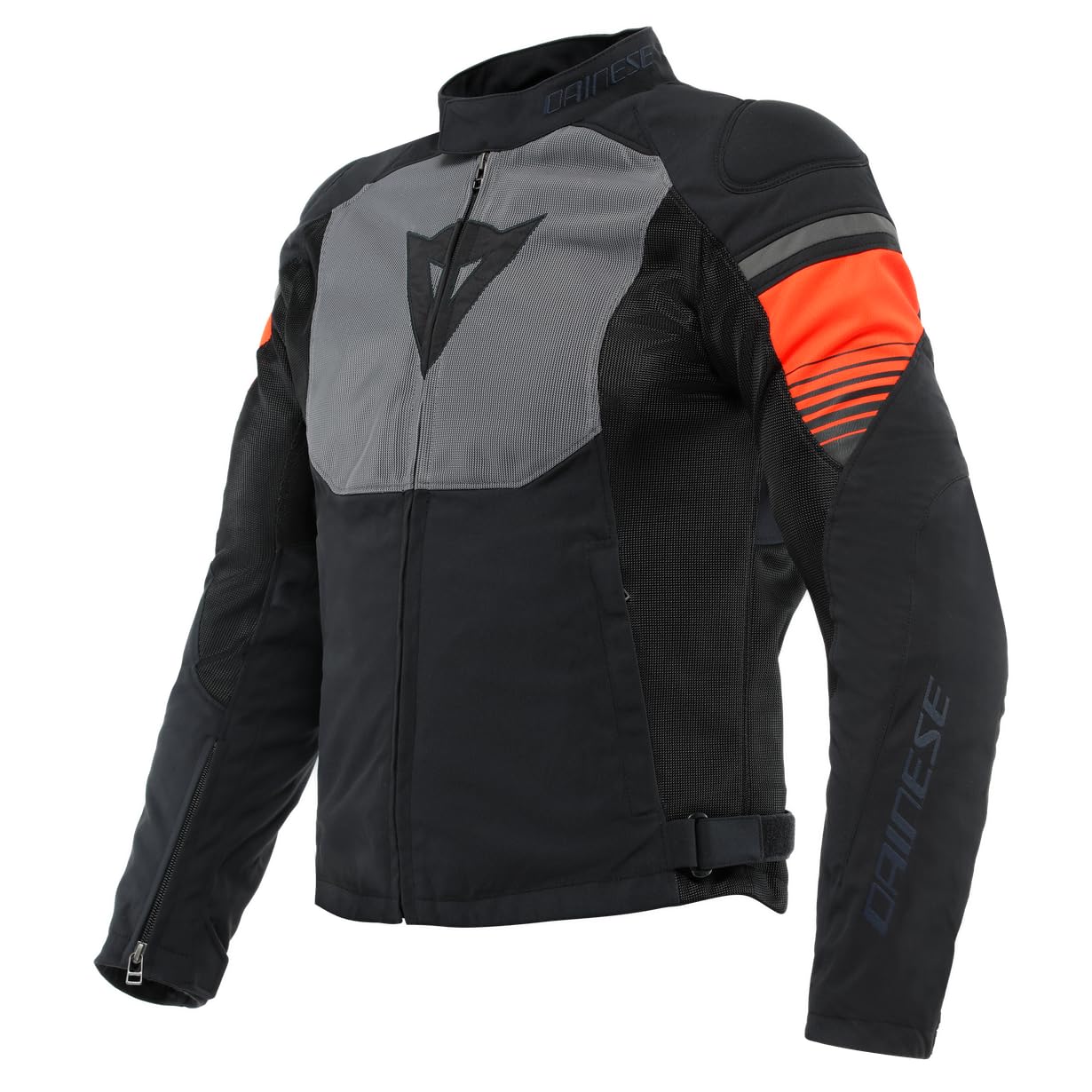 Dainese Men's Black/Gray/Fluo-Red - Air Fast Tex - Jackets - 46