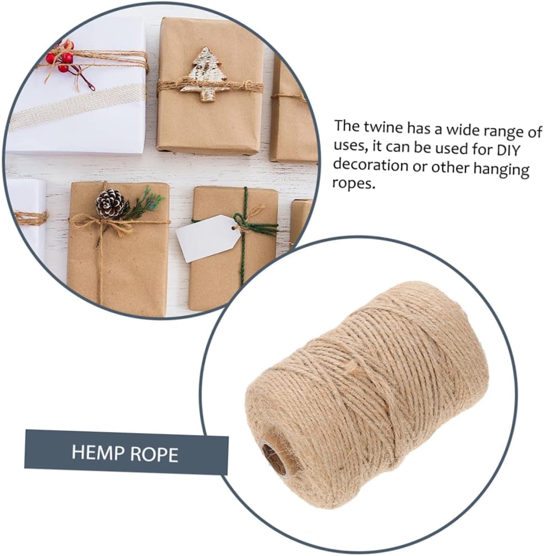 Thick Twine String for Crafts Hemp Rope Decorative Packaging Twine for Party