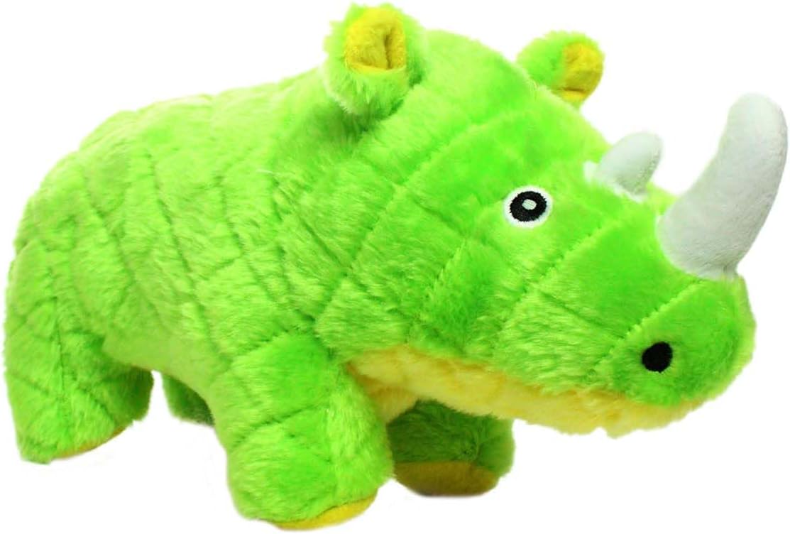 MIGHTY- Safari Rhino - Squeaker-Multiple Layers. Made Durable, Strong & Tough. Interactive Play Dog Toy (Tug, Toss & Fetch). Machine Washable & Floats